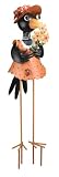 Gardener Crow Lady Garden Stake Statuary with Metal Patio Stand