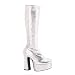 Plateau-Stiefel Lederimitat silber