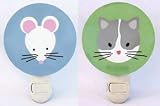 Tot Dots Night Lights - Cat and Mouse Pair