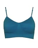 Blue Seamless Sports Bra Adjustable Strap Included Removable Bra Cups