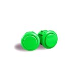 Sanwa Green Mini Push Buttons (24mm) 2 Pack Set
