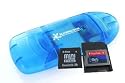 Sandisk 4GB MiniSDHC (MiniSD SDSDM-4096) & BlueProton USB 2.0 SDHC Card Reader Writer (blue)