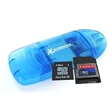 Sandisk 4GB MiniSDHC (MiniSD SDSDM-4096) & BlueProton USB 2.0 SDHC Card Reader Writer (blue)