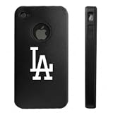 Apple iPhone 4 4S 4G Black Aluminum & Silicone Case Los Angeles Dodgers