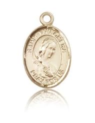 Free Engraving Included Medal-14k Gold St. Saint Philomena Medal 1/2 x 1/4" 9077KT w/o Chain w/Box Patron Saint of Children