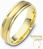 14 Karat 4mm Yellow Gold Designer SPINNING Wedding Band Ring