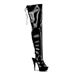 5 3/4 Inch Heel Back Lace Thigh High Boots Sexy Platform Peep Toe Black White