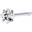 20 Gauge Clear Diamond Cubic Zirconia Nose Bone