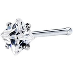 20 Gauge Clear Diamond Cubic Zirconia Nose Bone