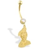 14K Yellow Gold Disney's Donald Duck belly button ring