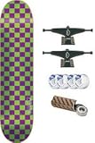 Speed Demons Checker Skateboard - 8.25 Purple/Green. w/Mini Logos