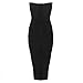 Whoinshop Women Sexy Below Knee Strapless Cocktail Bandage Dress