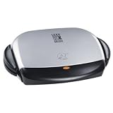 George Foreman GRP4P Next Grilleration 4-Burger Grill with Removable Plates, Platinum