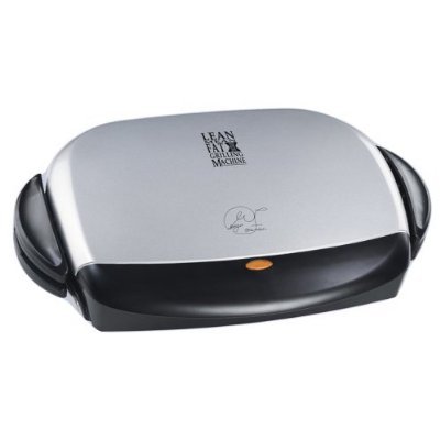 George Foreman GRP4P Next Grilleration 4-Burger Grill with Removable Plates, Platinum