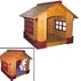 Burgundy Trimmed Dog House