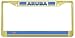 Aruba Aruban Flag Gold Tone Metal License Plate Frame Holder
