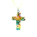 Handmade Murano Glass Pendant - Cross Multicolor 1