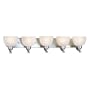 Minka Lavery Paradox 5425-84 Large Glass 5 Light 500w (7"H x 37"W) Vanity Lighting in Brushed Nickel