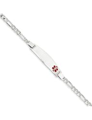 14k White Gold 7in Medical Jewelry ID Bracelet. Metal Wt- 6.59g