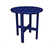 18" Recycled Earth-Friendly Outdoor Patio Round Side Table - Ocean Blue
