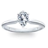 18ct Solid White Gold 0.67ct Pear Diamond Solitaire Engagement Ring