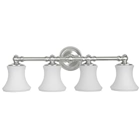 Moen 18034-71 Cordin Vanity, 4 Light, Opal White Glass with Brushed Nickel Finish by Moen