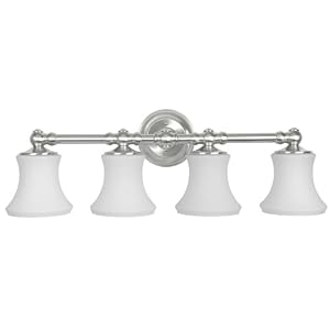 Moen 18034-71 Cordin Vanity, 4 Light, Opal White Glass with Brushed Nickel Finish by Moen