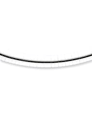 Steling Silver Rhodium Plated 16in 6mm Neckwire Cubetto w/ Extension Chain