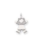 Ladies 14k White Gold Girls Casual Dress Charm Pendant