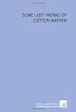 Some lost works of Cotton Mather,