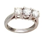14K White Gold 1.50 CTW Three-Stone Diamond Ring