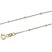 14K Two Tone Solid Curb Chain Necklace With Beads
