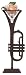 Cast Iron / Glass Trumpet Vase 19"H x 6"W