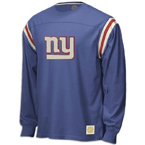 New York Giants Retro Sport Long Sleeve Logo Applique Jersey Crew