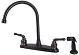 310lVc4FTSL. SL160  8 Kitchen Deck Faucet, 2 handle, Oil Rubbed Bronze Finish, Washerless Cartridge   By Plumb USA