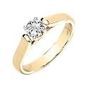14K Yellow Gold 1 1/2 ct. "Created Moissanite" Solitaire Ring