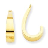 14k Polished J-Hoop Earring Jackets