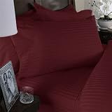 Egyptian Bedding 300 Thread-Count, King Pillow Cases, Burgundy Stripe, Set of 2