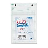 Tops Time Cards, Weekly, 2-Hole Punched, 500/Box, 4-1/4x6-3/4