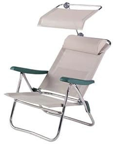 Crespo Fauteuil alu de plage Multifibre coloris gris