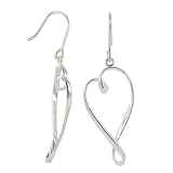 Sterling Silver Open Looped Heart Drop Earrings