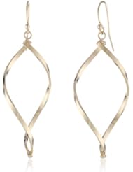 14K Italian Yellow Gold High Polish Oval Swirl Hoop Earrings