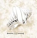 Fancy Twist Shrimp Ring With White Opal Stone Inset - Size 7.0 - JewelryWeb