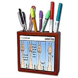 Londons Times Funny Cat Cartoons - Cat New Years Resolutions - Tile Pen Holders-5 inch tile pen holder