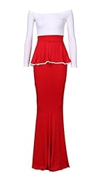 Strapless Bateau Neck Lace Polyester Long Sleeves Mermaid Party Dress 