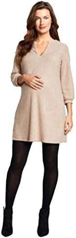 Maternal America A Line Maternity Shift Dress - Camel Sherpa - Medium