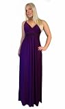 Long Evening Summer Party Holiday Maxi Dress Empire Style Deep Purple UK Sizes 10 - 30