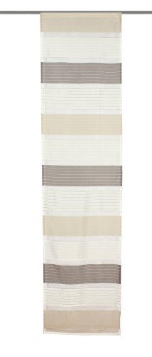 Home fashion 86428-803 Schiebevorhang "Latoya", Voile Querstreifen, grau / 245 x 60 cm