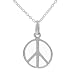 Sterling Silver Polished Peace Sign Necklace