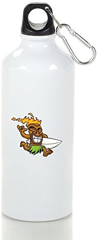 Cute Tiki Surfer 500ml Aluminum Portable Sports Water Bottle White